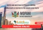 Water and Wastewater Process Control Learnerships (X100 Posts) for Unemployed Youth