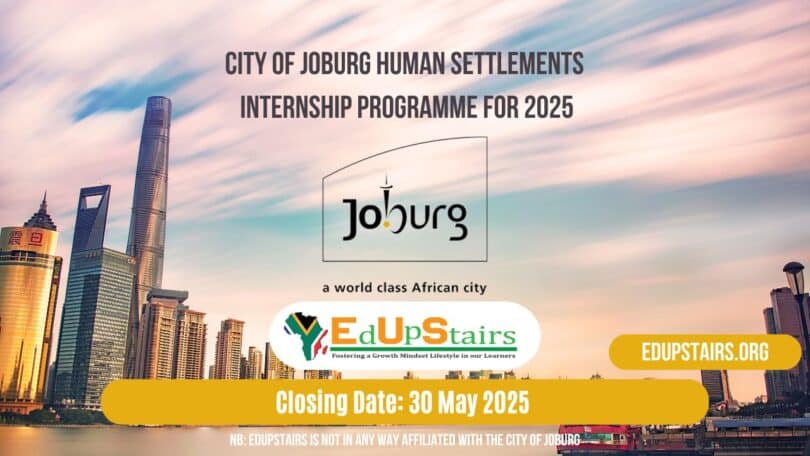 City of Joburg Human Settlements Internship Programme for 2025
