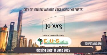 City of Joburg Various Vacancies (X6 Posts)