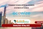 Permanent Hygiene Operator Vacancies (X10 Posts) At Ecowize