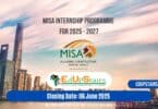 MISA Internship Programme for 2025 - 2027