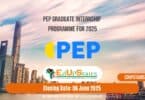 PEP Graduate Internship Programme for 2025