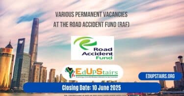 Various Permanent Vacancies at the Road Accident Fund (RAF)