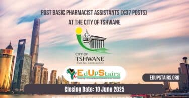 Post Basic Pharmacist Assistants (X37 Posts) at the City of Tshwane