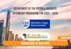 Department of the Premier Graduate Internship Programme for 2025 – 2026