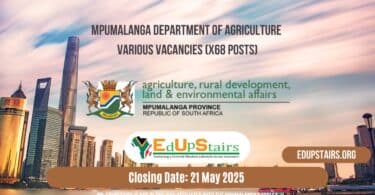 Mpumalanga Department of Agriculture Various Vacancies (X68 Posts)