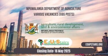 Mpumalanga Department of Agriculture Various Vacancies (X65 Posts)