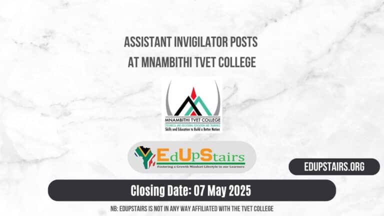 Assistant Invigilator Posts at Mnambithi TVET College