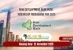 New Development Bank (NDB) Internship Programme for 2025