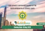 Food Services Supervisor Vacancy at the South African Police Service (SAPS)