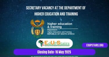 Secretary Vacancy at the Department of Higher Education and Training