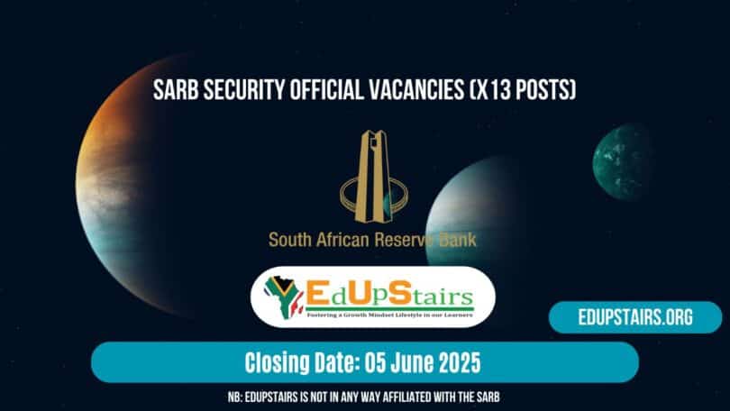 SARB Security Official Vacancies (X13 Posts)