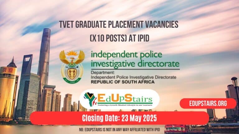 TVET Graduate Placement Vacancies (X10 Posts) at IPID