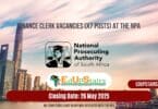 Finance Clerk Vacancies (X7 Posts) at the NPA