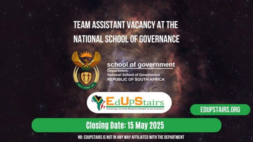 Team Assistant Vacancy at the National School of Governance