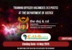 Training Officer Vacancies (X3 Posts) at the Department of Justice