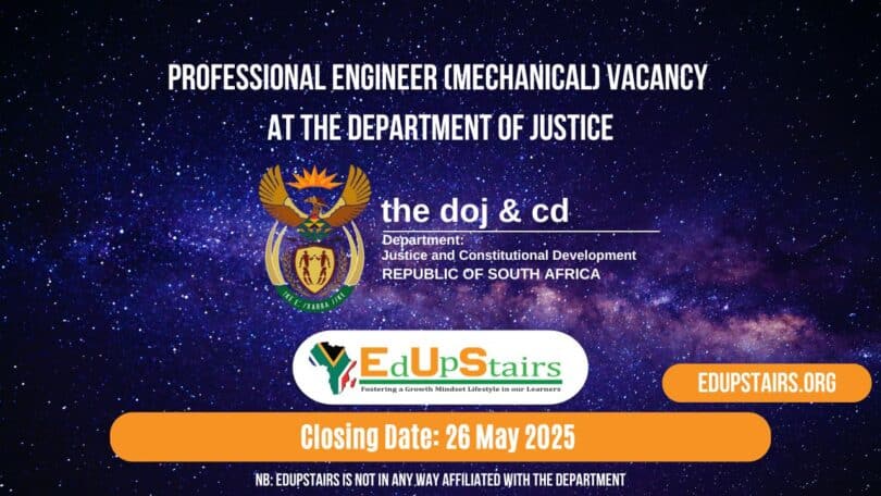 Professional Engineer (Mechanical) Vacancy at the Department of Justice