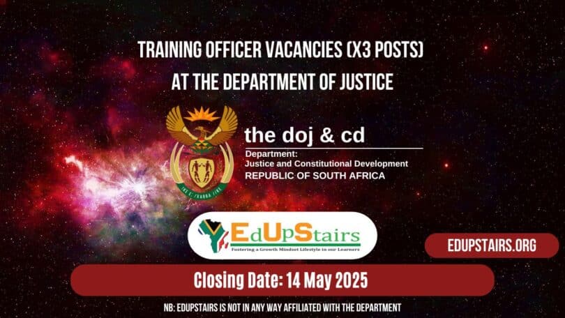Training Officer Vacancies (X3 Posts) at the Department of Justice