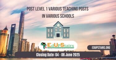 Post Level 1 Various Teaching Posts Closing from the 4th to the 6th June 2025