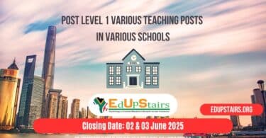 Post Level 1 Various Teaching Posts Closing on the 2nd and the 3rd June 2025
