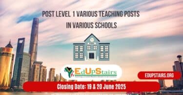 Post Level 1 Various Teaching Posts Closing on the 19th and the 20th June 2025