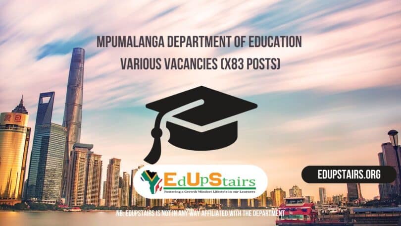 Mpumalanga Department of Education Various Vacancies (X83 Posts)