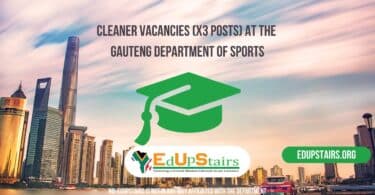 Cleaner Vacancies (X3 Posts) at the Gauteng Department of Sports