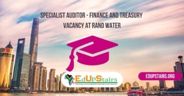 Specialist Auditor - Finance and Treasury Vacancy at Rand Water