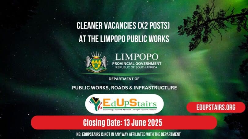Cleaner Vacancies (X2 Posts) at the Limpopo Public Works