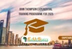 John Thompson Experiential Training Programme for 2025