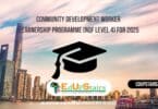 Community Development Worker Learnership Programme (NQF Level 4) for 2025
