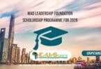 MAD Leadership Foundation Scholarship Programme for 2026