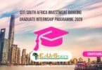 Citi South Africa Investment Banking Graduate Internship Programme