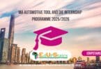 MA Automotive Tool And Die Internship Programme 2025/2026