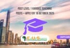 Post Level 1 Various Teaching Posts – Apply by 16 October 2025