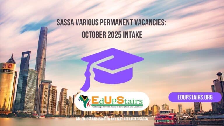 SASSA Various Permanent Vacancies: October 2025 Intake