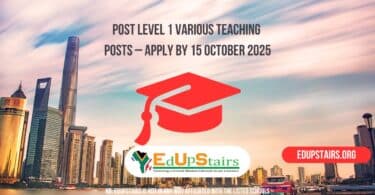 Post Level 1 Various Teaching Posts – Apply by 15 October 2025