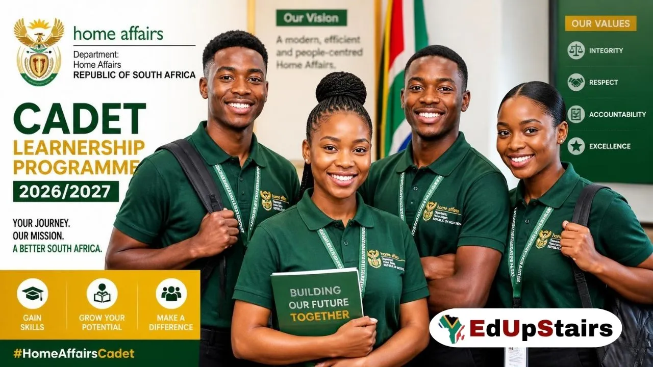 Department of Home Affairs Cadet Learnership Programme 2026/2027 for Matric Applicants - Department Home Affairs Cadet